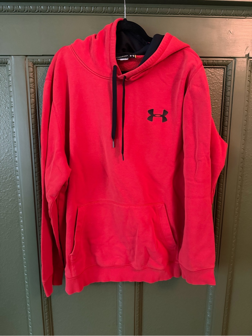 Under Armour Red Pullover Hoodie with Black Accents